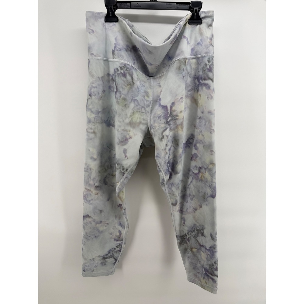 Athleta Elation Snow Dye 7/8 Tight Purple Grey Watercolor Yoga Leggings XL